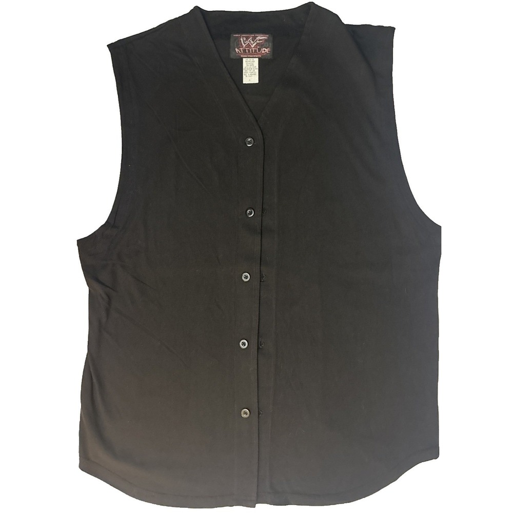 Vintage WWF Shirt Men's Large Black Mankind Vest 90's Wrestling Attitude Era